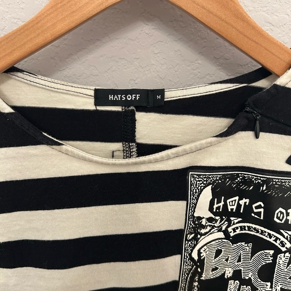 Black and White Striped Short Sleeve Tee - Picture 3 of 6